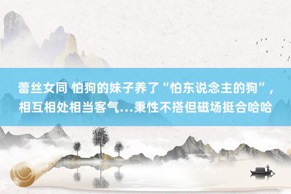 蕾丝女同 怕狗的妹子养了“怕东说念主的狗”，相互相处相当客气…秉性不搭但磁场挺合哈哈