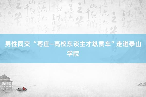 男性同交 “枣庄—高校东谈主才纵贯车”走进泰山学院