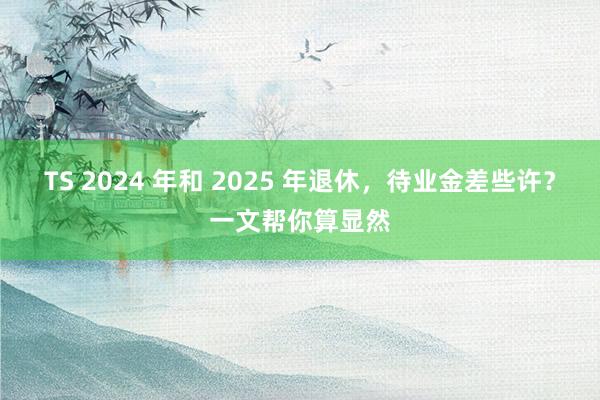 TS 2024 年和 2025 年退休，待业金差些许？一文帮你算显然