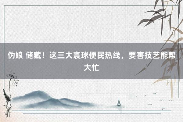 伪娘 储藏！这三大寰球便民热线，要害技艺能帮大忙