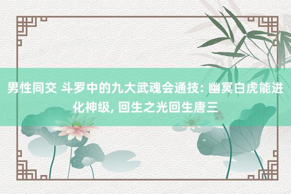 男性同交 斗罗中的九大武魂会通技: 幽冥白虎能进化神级, 回生之光回生唐三